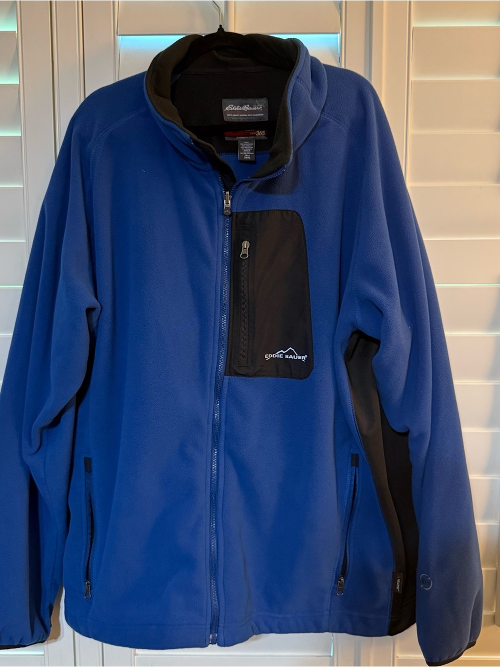 Eddie Bauer 365 Windcutter Fleece Men's Size 3XL Blue Full Zip Jacket Polartec